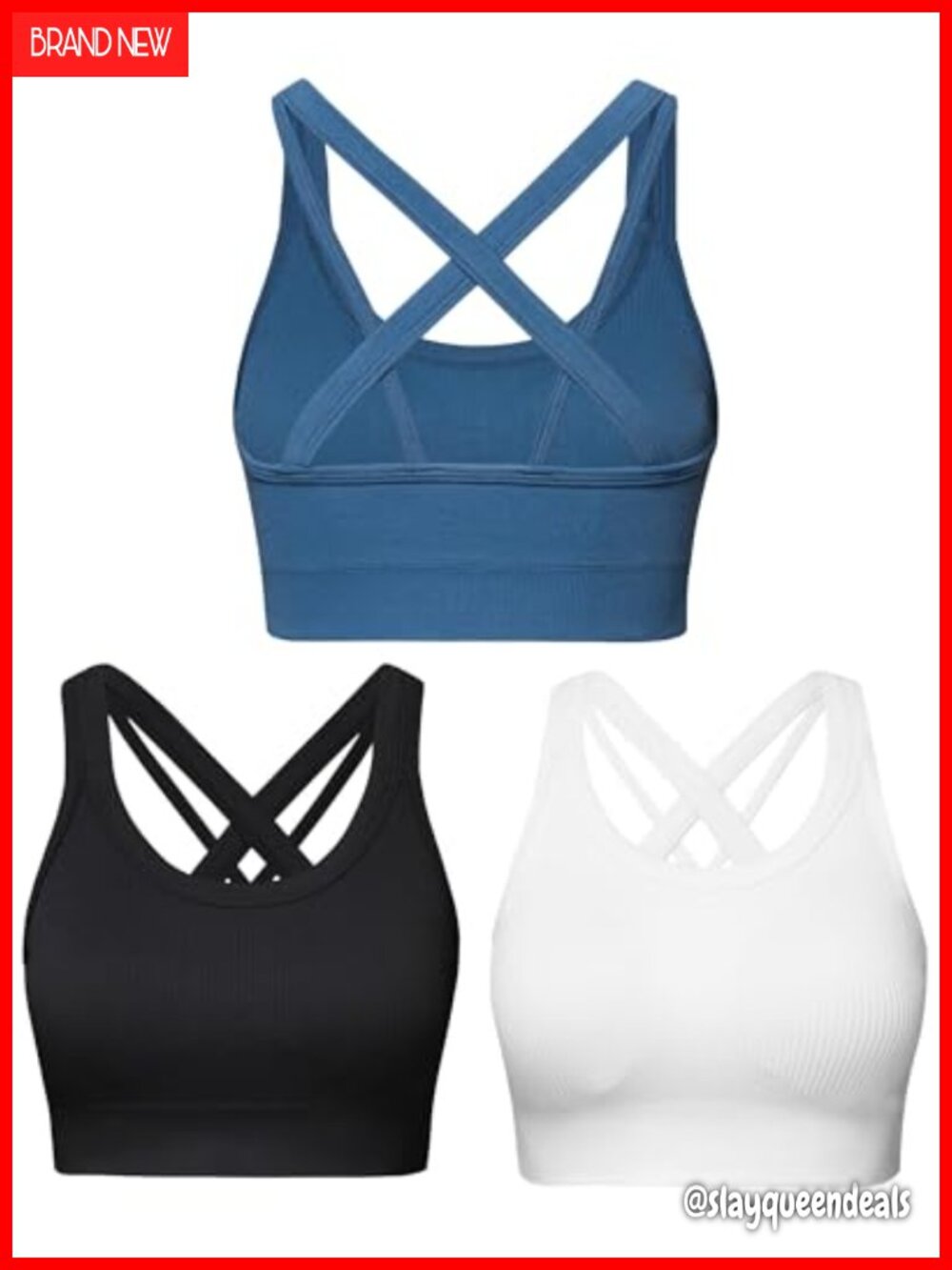 High Support Sports Bra Criss-Cross Back Padded Strappy Wire Free